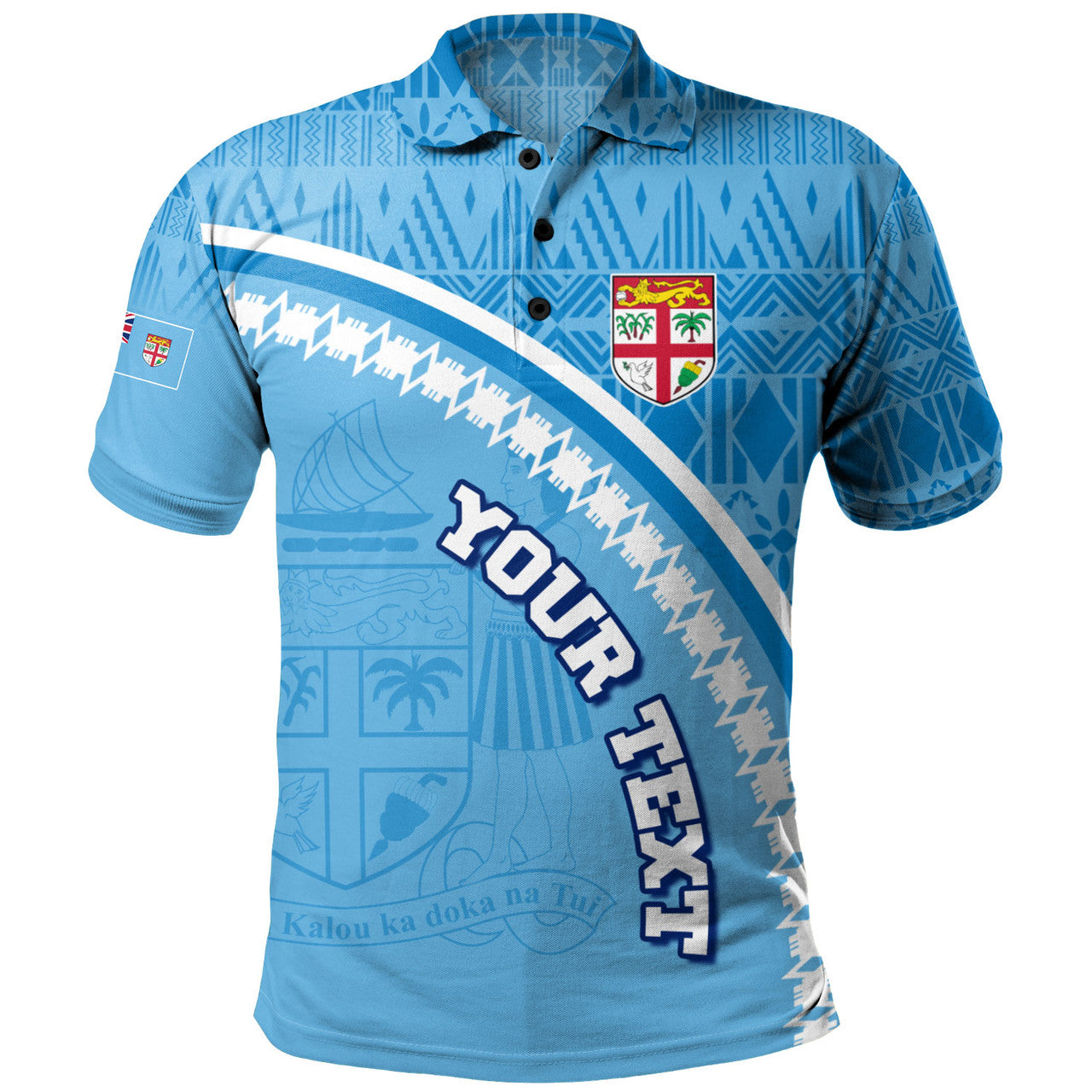 Personalised - Fiji Fijian Masi Patterns Curve Style Polo Shirt Unisex