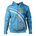 Personalised - Fiji Fijian Masi Patterns Curve Style Hoodie Unisex