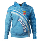 Fiji Fijian Masi Patterns Curve Style Hoodie Unisex