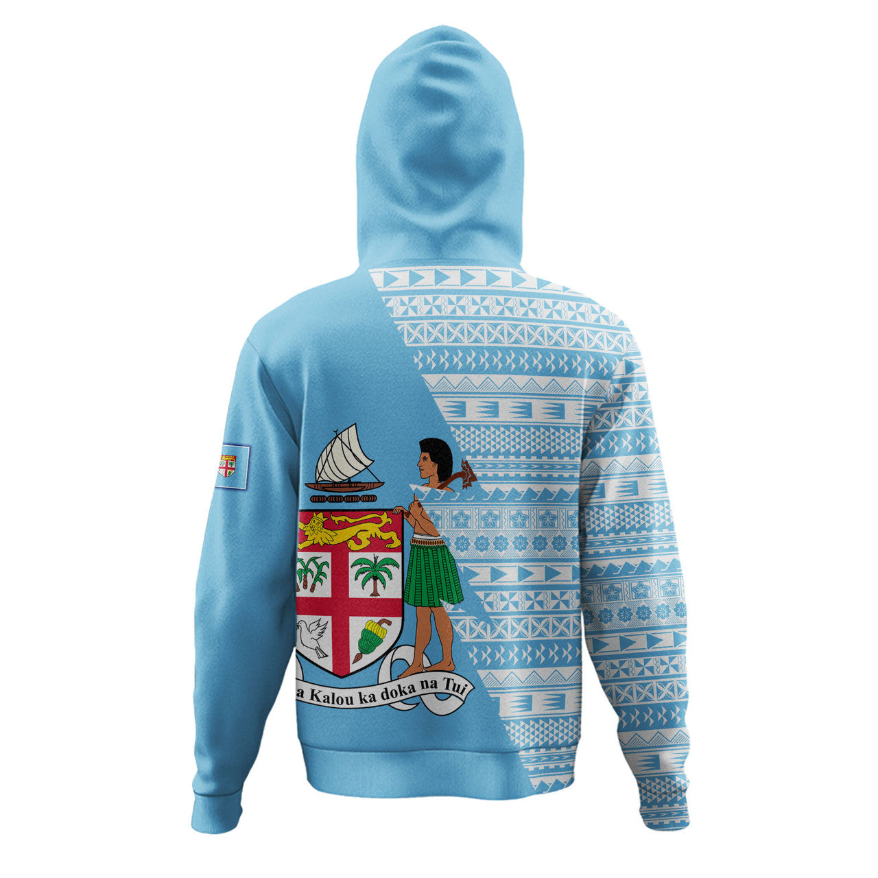Personalised - Fiji Flash Style With Blue Hoodie Unisex