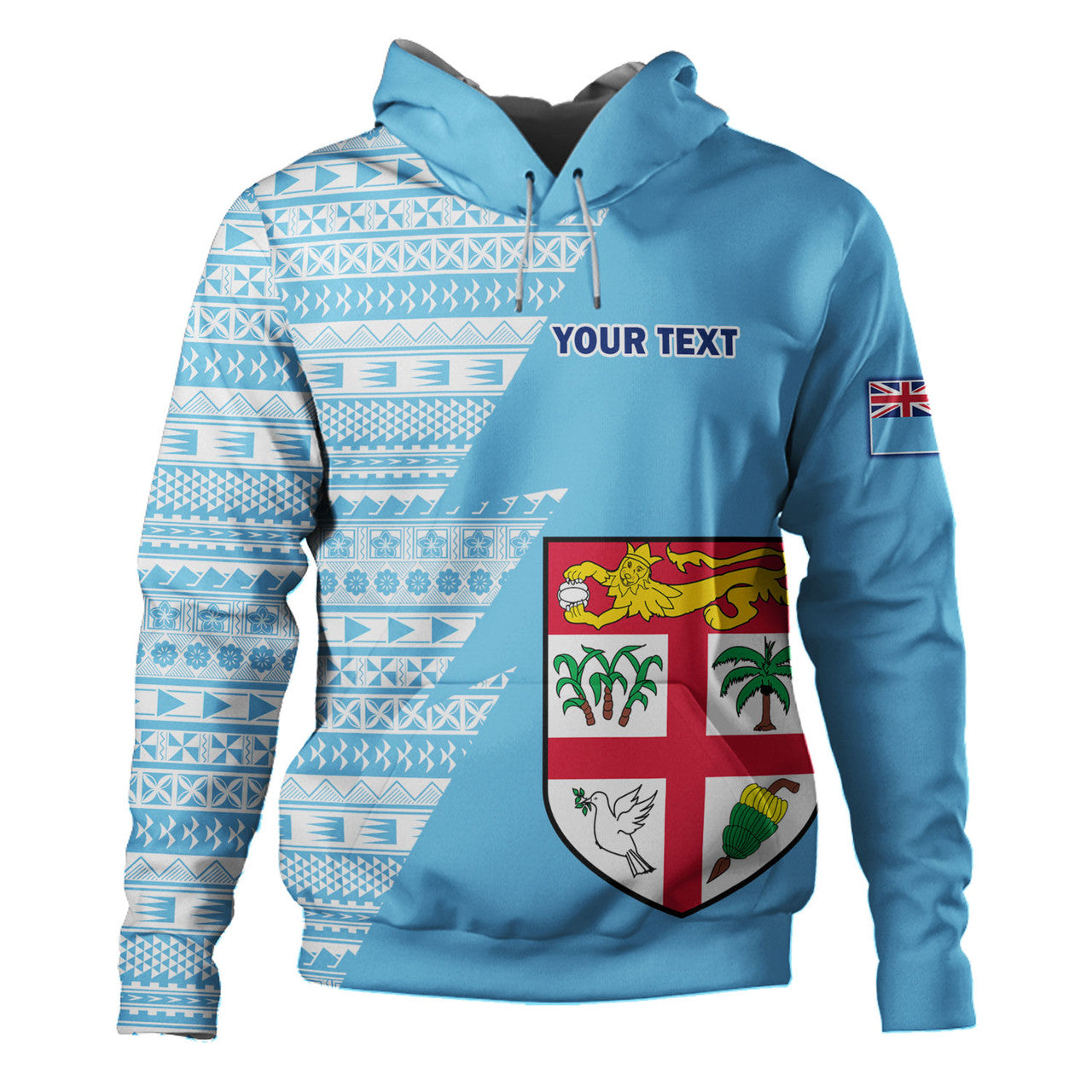 Personalised - Fiji Flash Style With Blue Hoodie Unisex