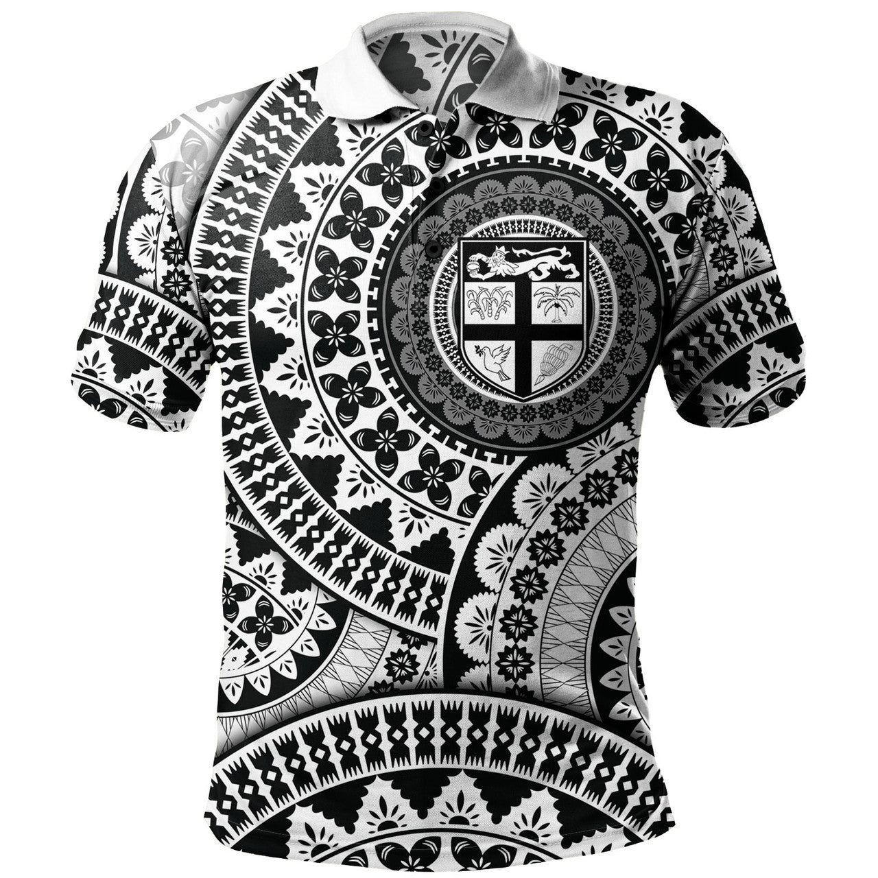 Fiji Bula Fijian Circle Pattern Polo Shirt Unisex