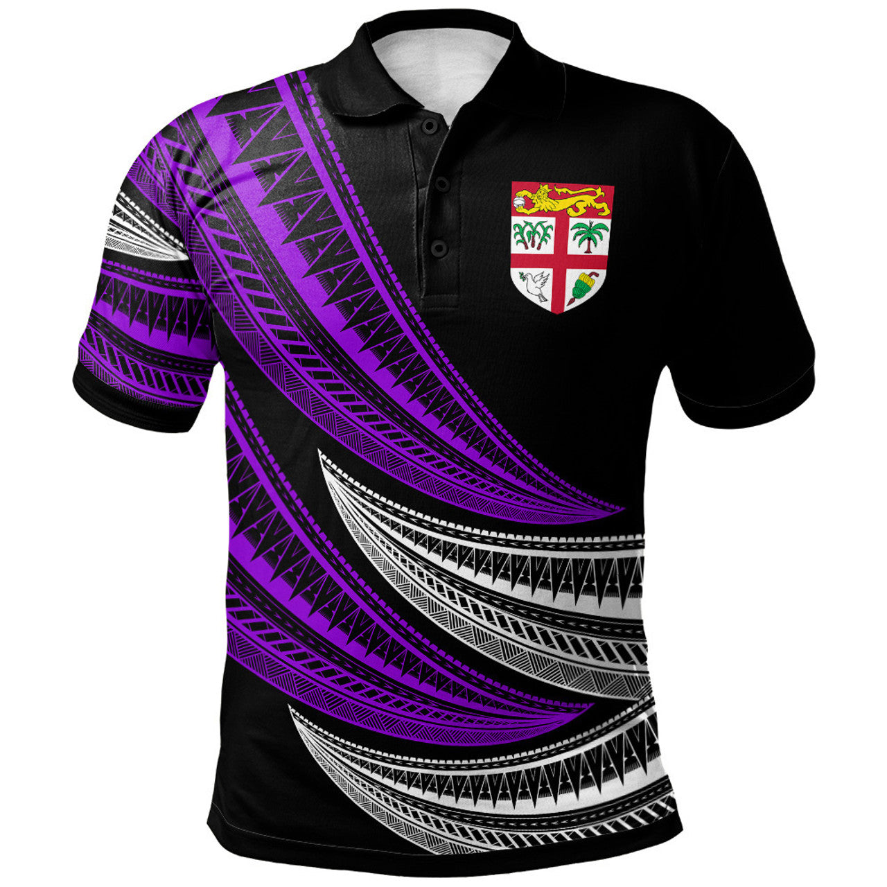 Fiji Wave Pattern Alternating Polo Shirt Unisex Ver.2