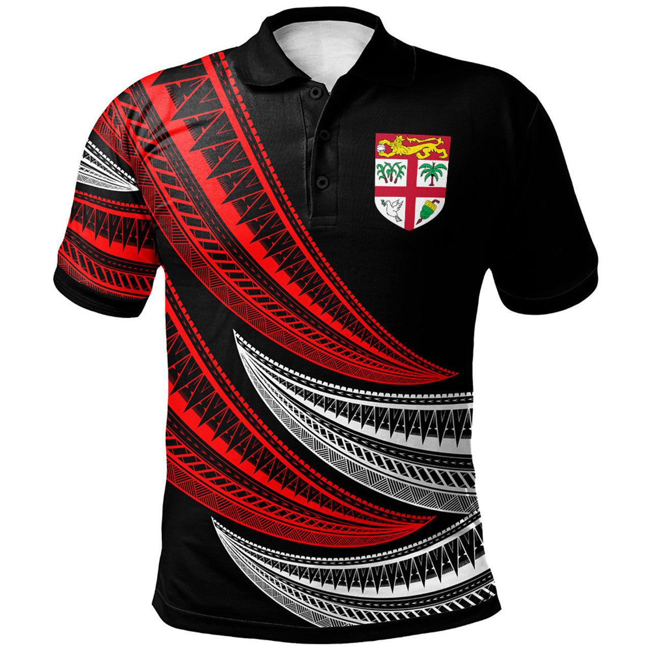 Fiji Wave Pattern Alternating Polo Shirt Unisex Ver.2