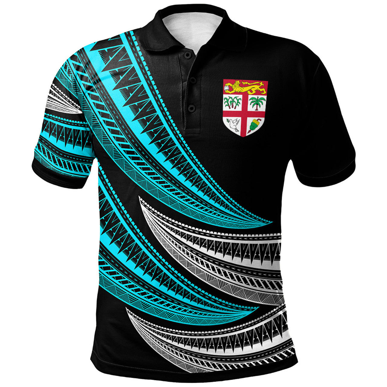 Fiji Wave Pattern Alternating Polo Shirt Unisex Ver.2