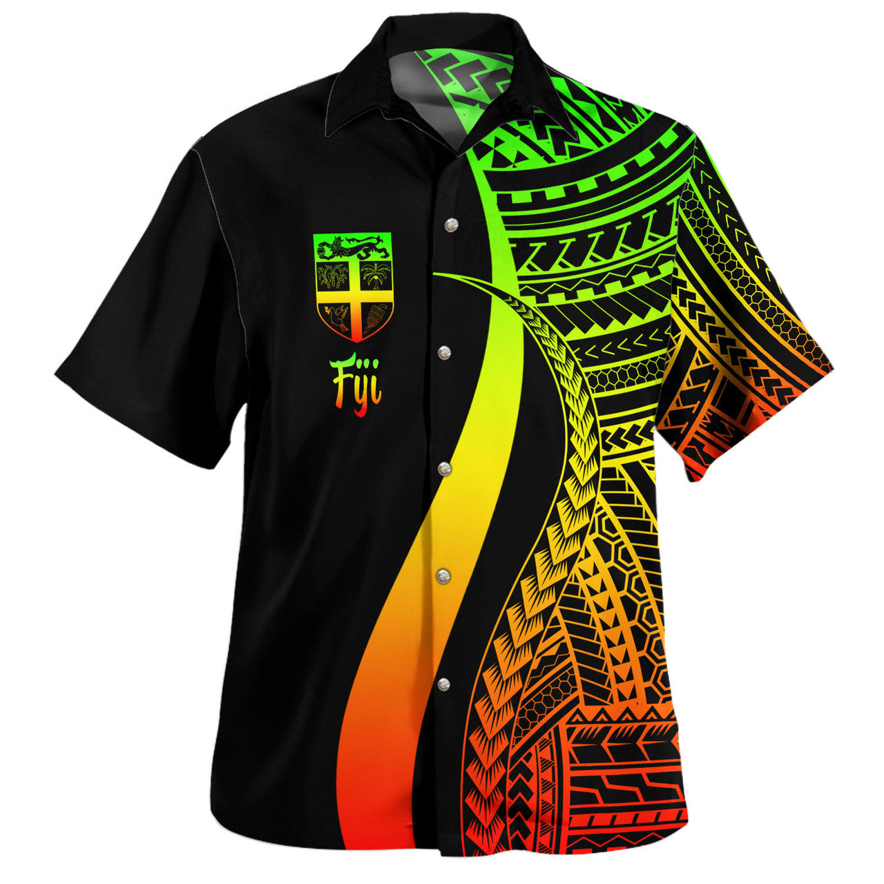 Fiji Polynesian Tentacle Tribal Pattern Color ver2 Hawaiian Shirt Unisex