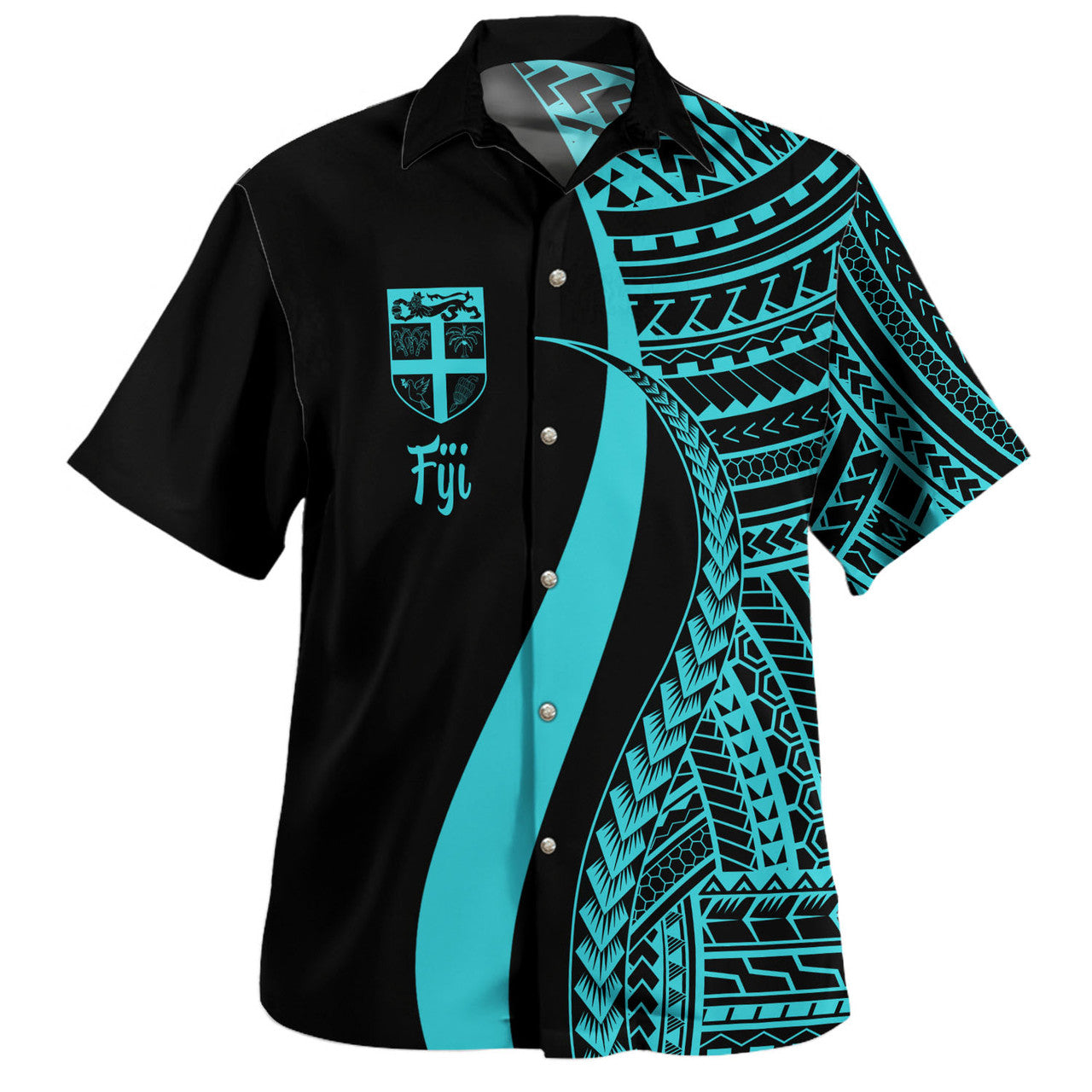 Fiji Polynesian Tentacle Tribal Pattern Color Hawaiian Shirt Unisex