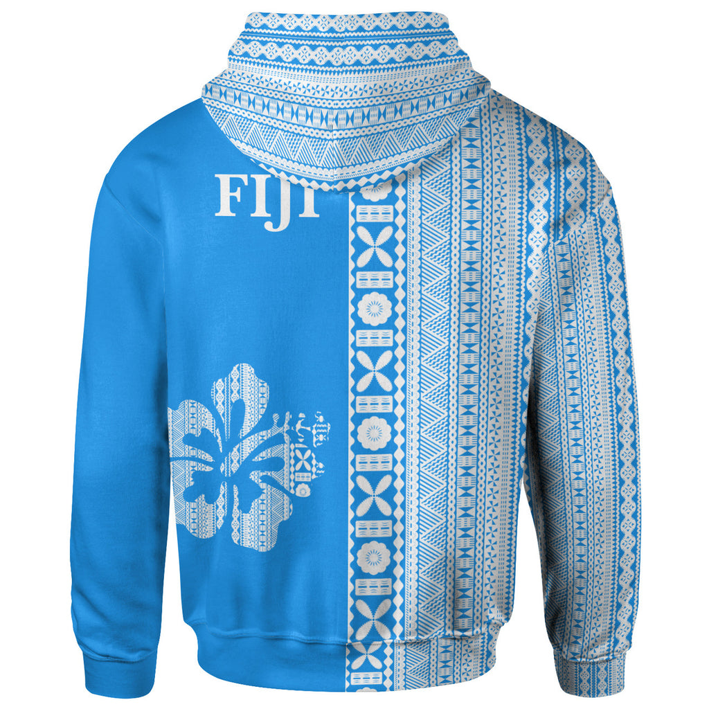 Fiji Hibiscus Tapa Half Hoodie Unisex
