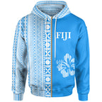 Fiji Hibiscus Tapa Half Hoodie Unisex