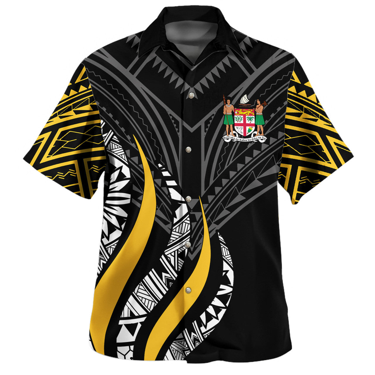 Fiji Strong Fire Pattern Hawaiian Shirt Unisex