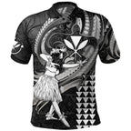 Hawaii Polo Shirt - Hula Girl With Polynesian Pattern Style - AL01