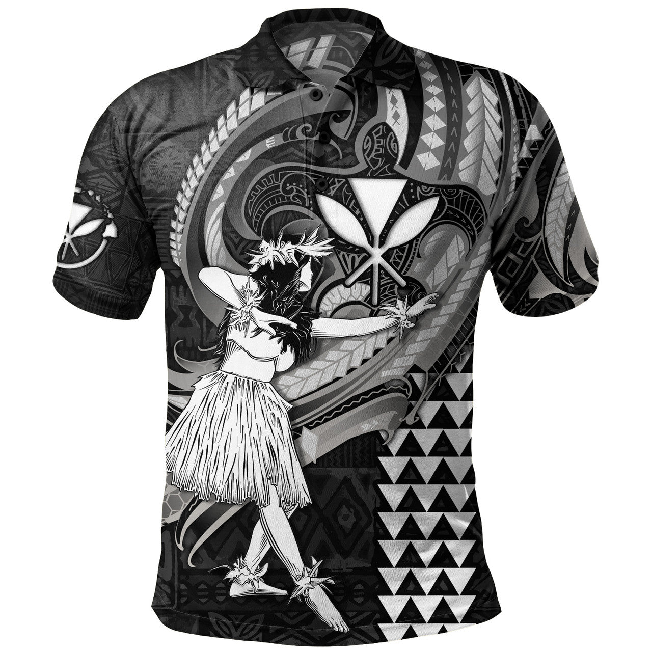 Hawaii Polo Shirt Kanaka Maoli Hula Girls Polynesian Traditional Tattoo - AL01