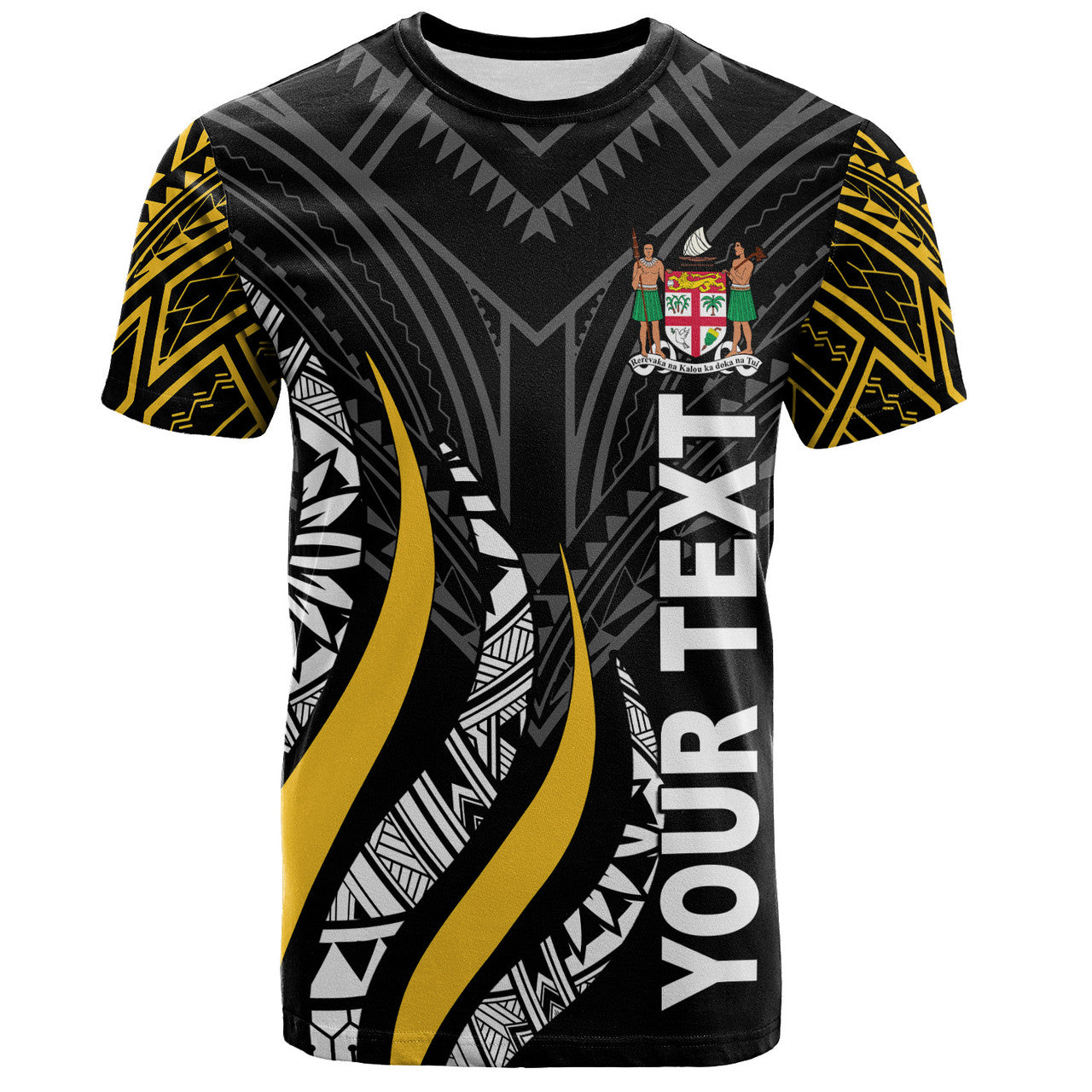Personalised - Fiji Strong Fire Pattern T-shirt Unisex