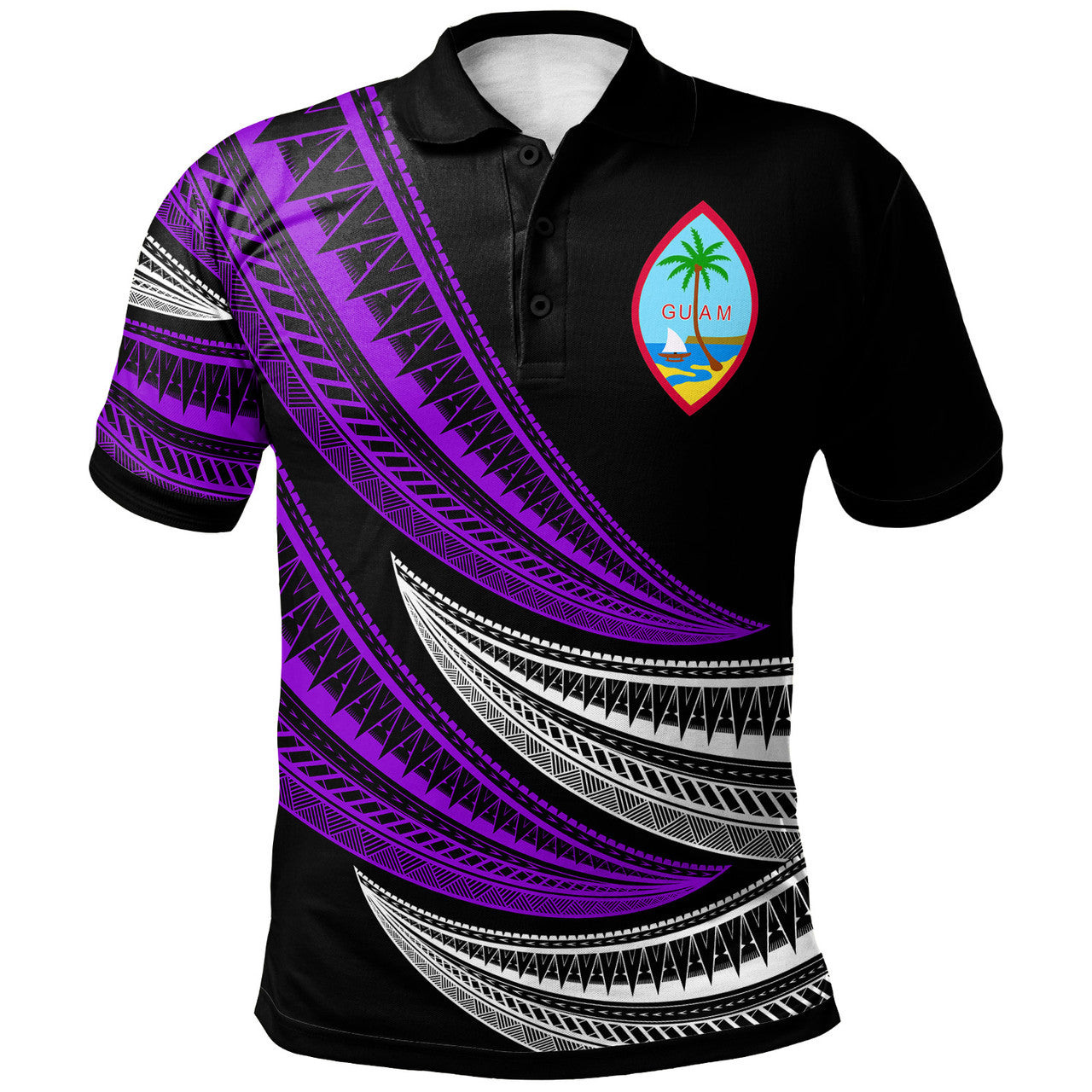 Guam Wave Pattern Alternating Polo Shirt Unisex Ver.2
