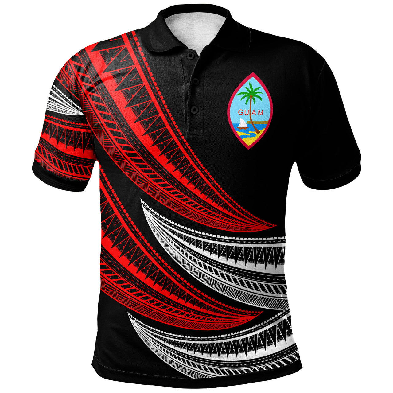 Guam Wave Pattern Alternating Polo Shirt Unisex Ver.2