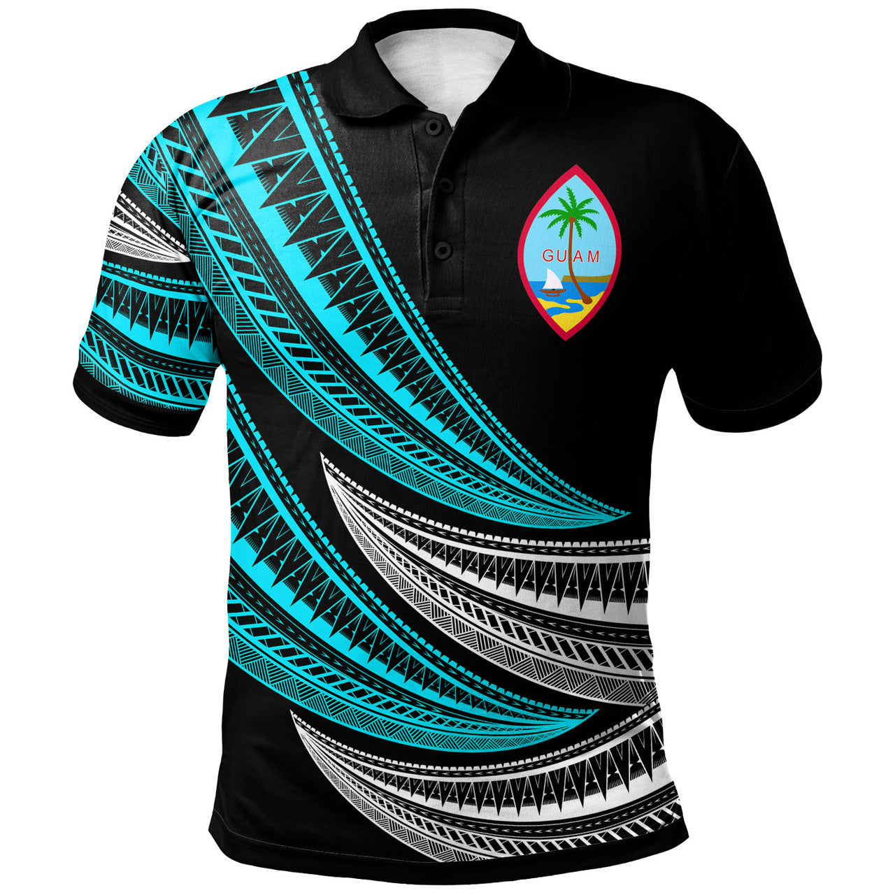 Guam Wave Pattern Alternating Polo Shirt Unisex Ver.2