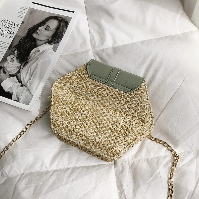 Boho Tassel Straw Crossbody Bag