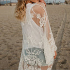 Luna Lace Kimono – Floral Beach Cover Up Dress