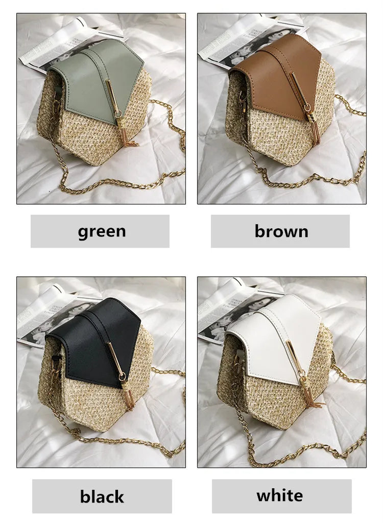Boho Tassel Straw Crossbody Bag