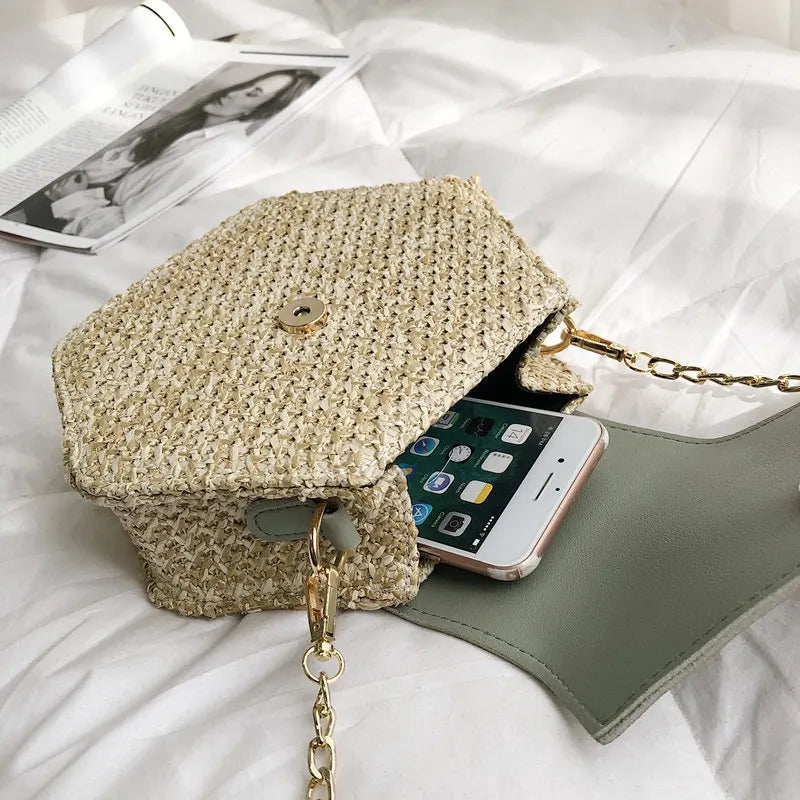 Boho Tassel Straw Crossbody Bag