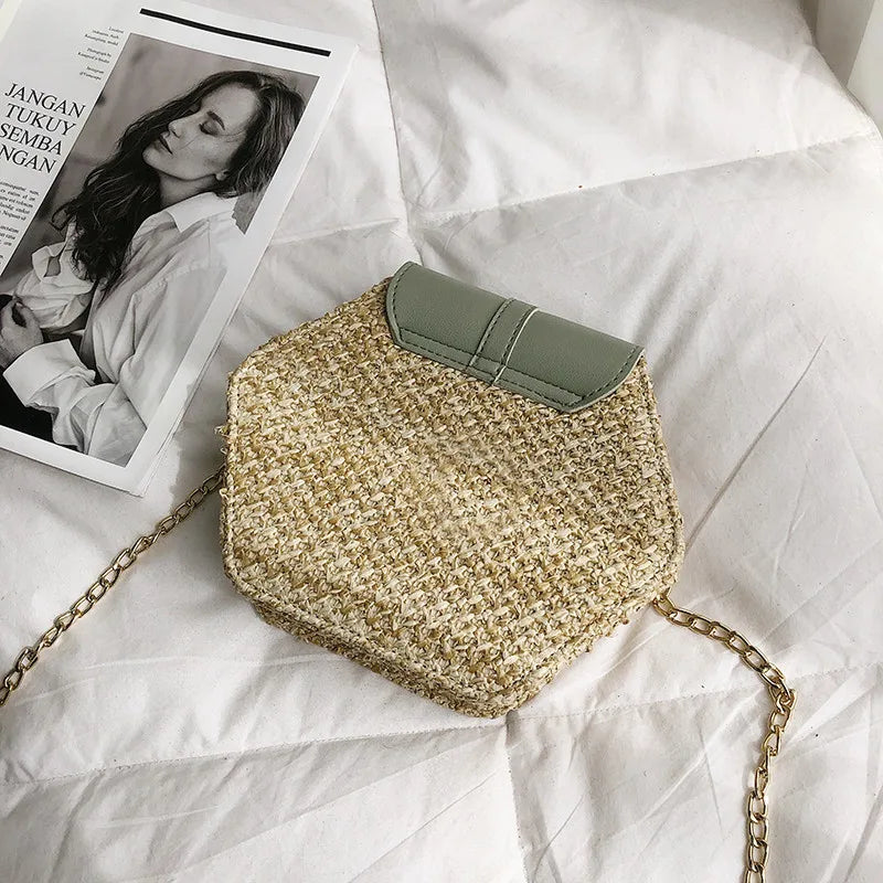 Boho Tassel Straw Crossbody Bag