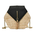 Boho Tassel Straw Crossbody Bag