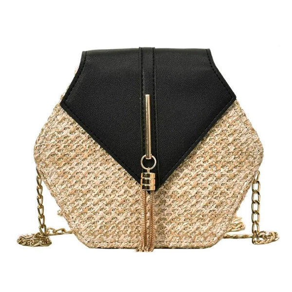 Boho Tassel Straw Crossbody Bag