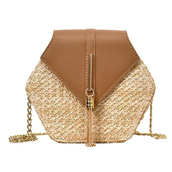 Boho Tassel Straw Crossbody Bag