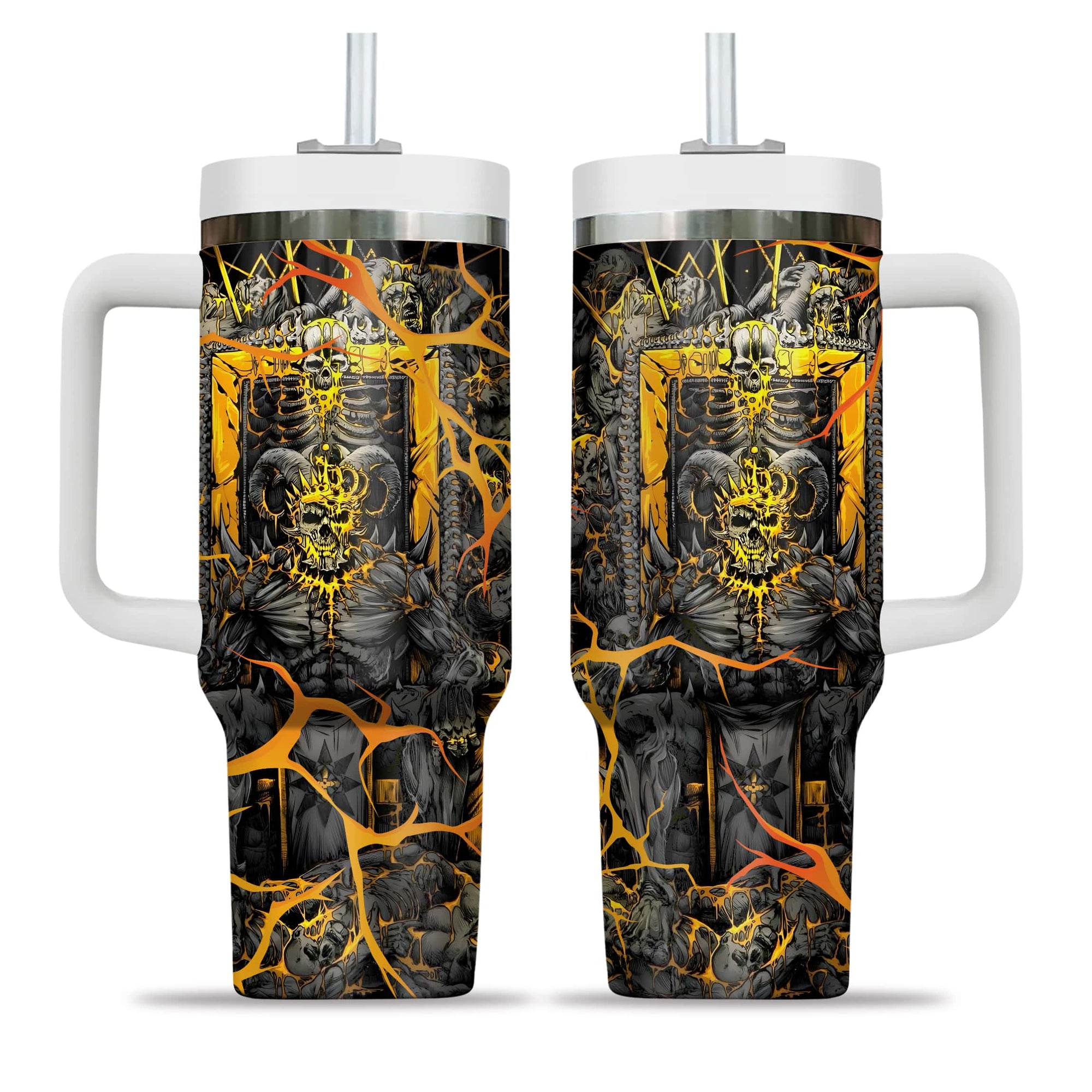 Dark Overlord Design Halloween Vibes Handle With Tumbler – Size 40oz - TH02