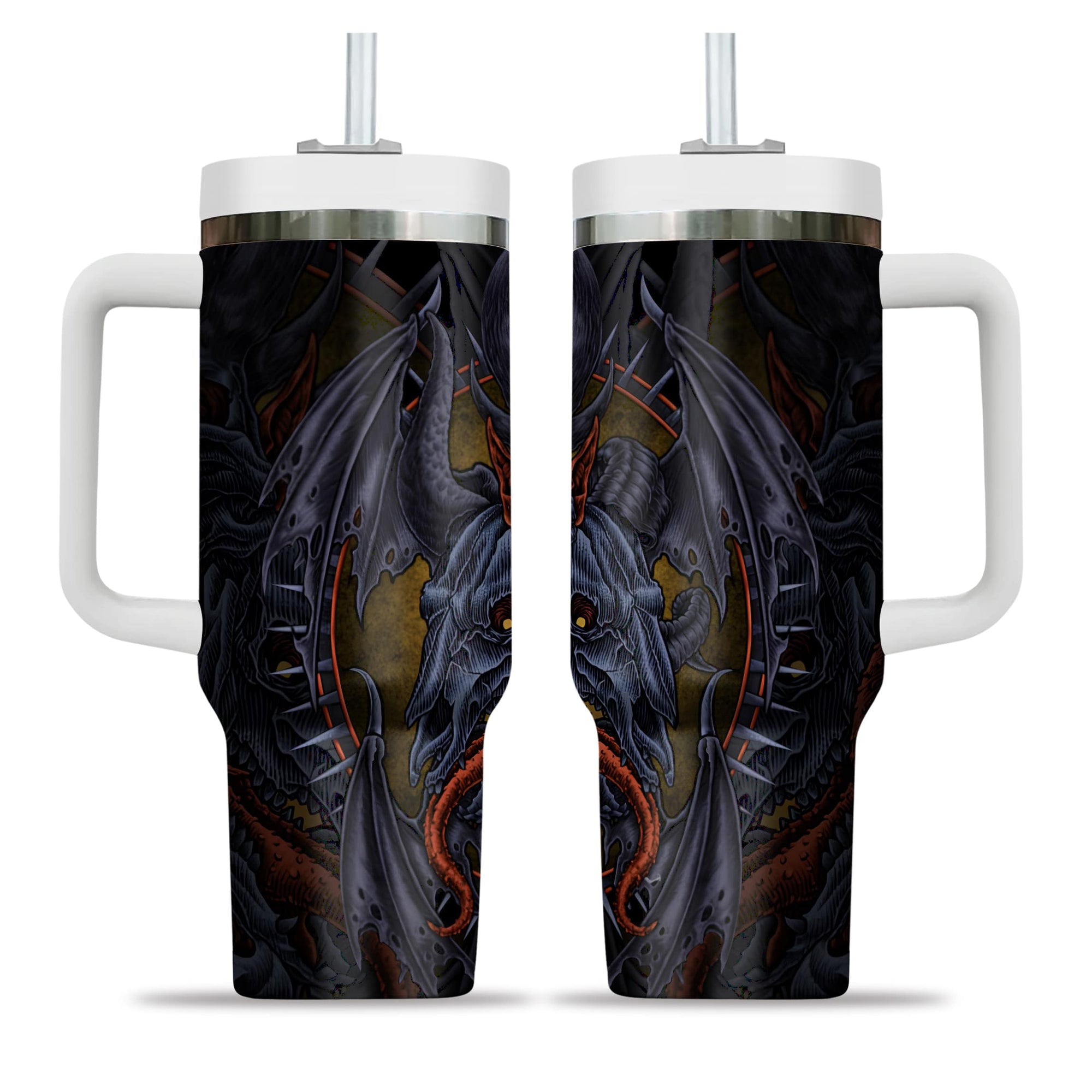 Monster Origin Design Halloween Vibes Handle With Tumbler – Size 40oz - TH02