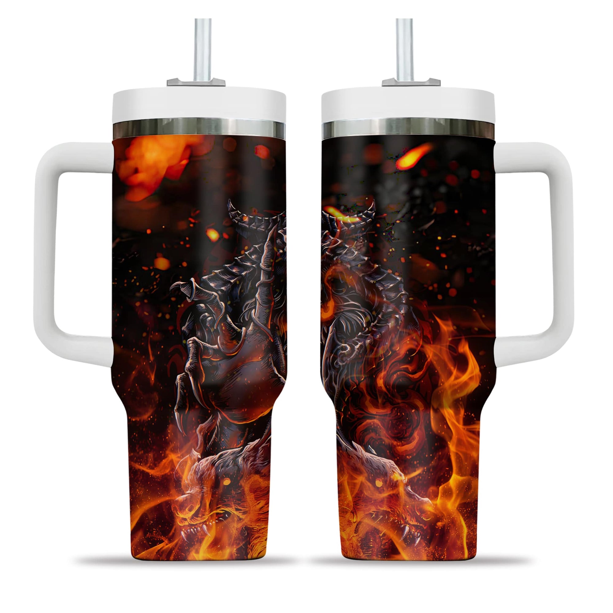 Inferno Reaper Design Halloween Vibes Handle With Tumbler – Size 40oz - TH02