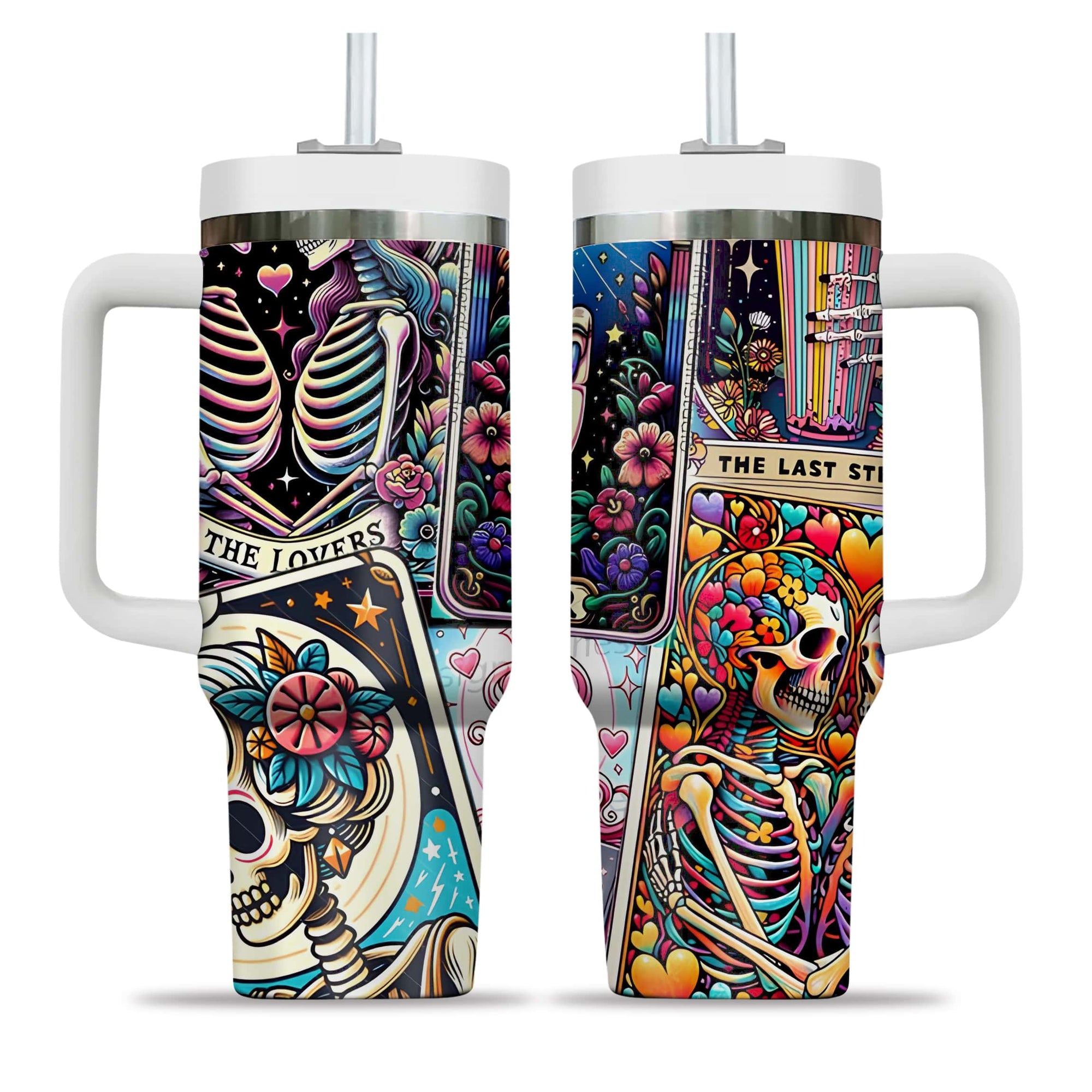 Skullgirls Design Halloween Vibes Handle With Tumbler – Size 40oz - TH02