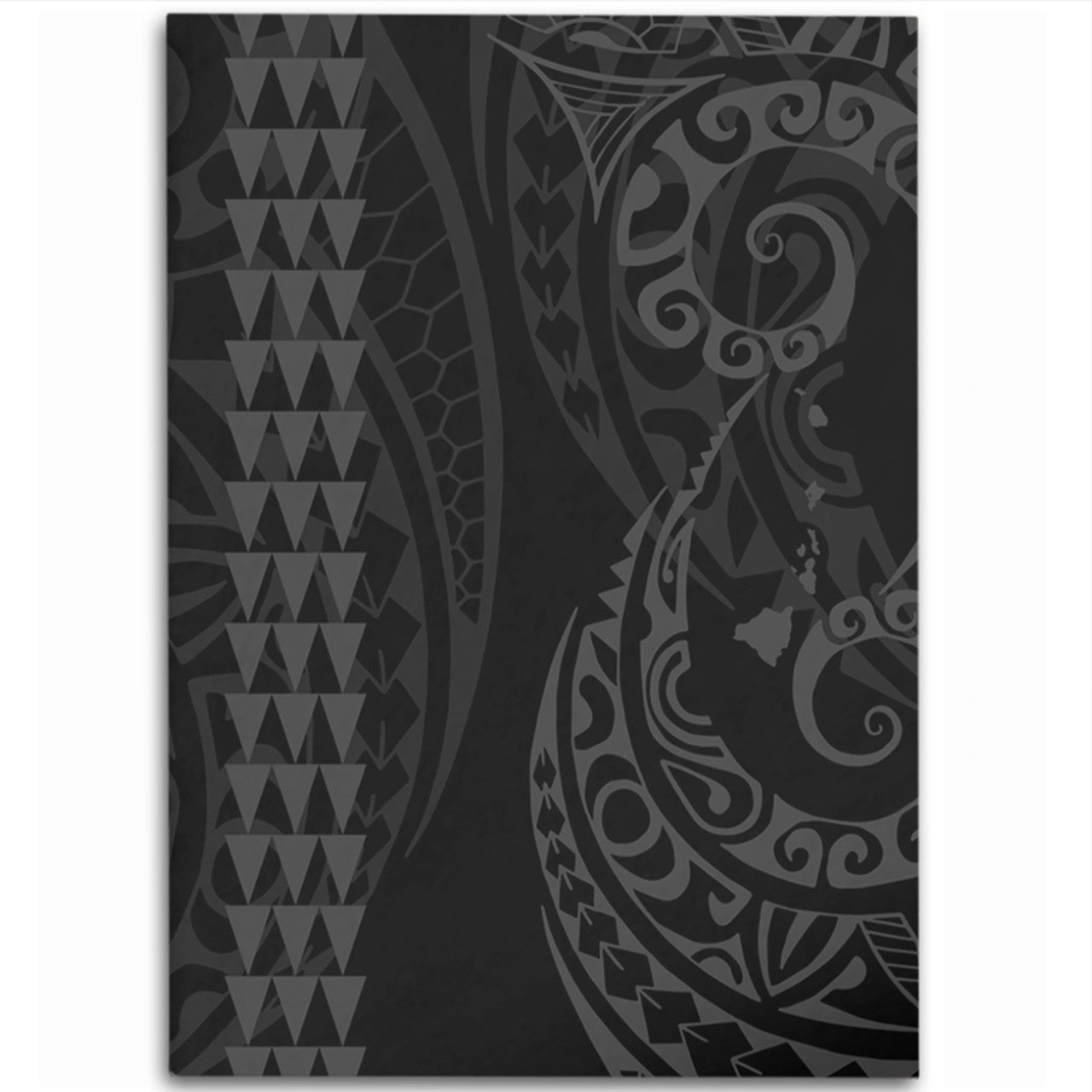 Hawaii Hawaiian Map Kakau Style Area Rug