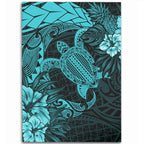 Hawaii Polynesian Turtle Tropical Turquoise Area Rug