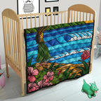 Hawaii Hula Girl Dance Picture Premium Quilt