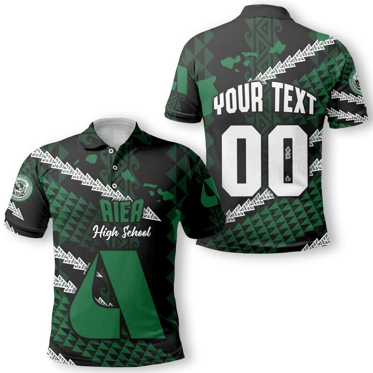 Personalised - Hawaii Aiea High School With Map Style Polo Shirt For Men/Women