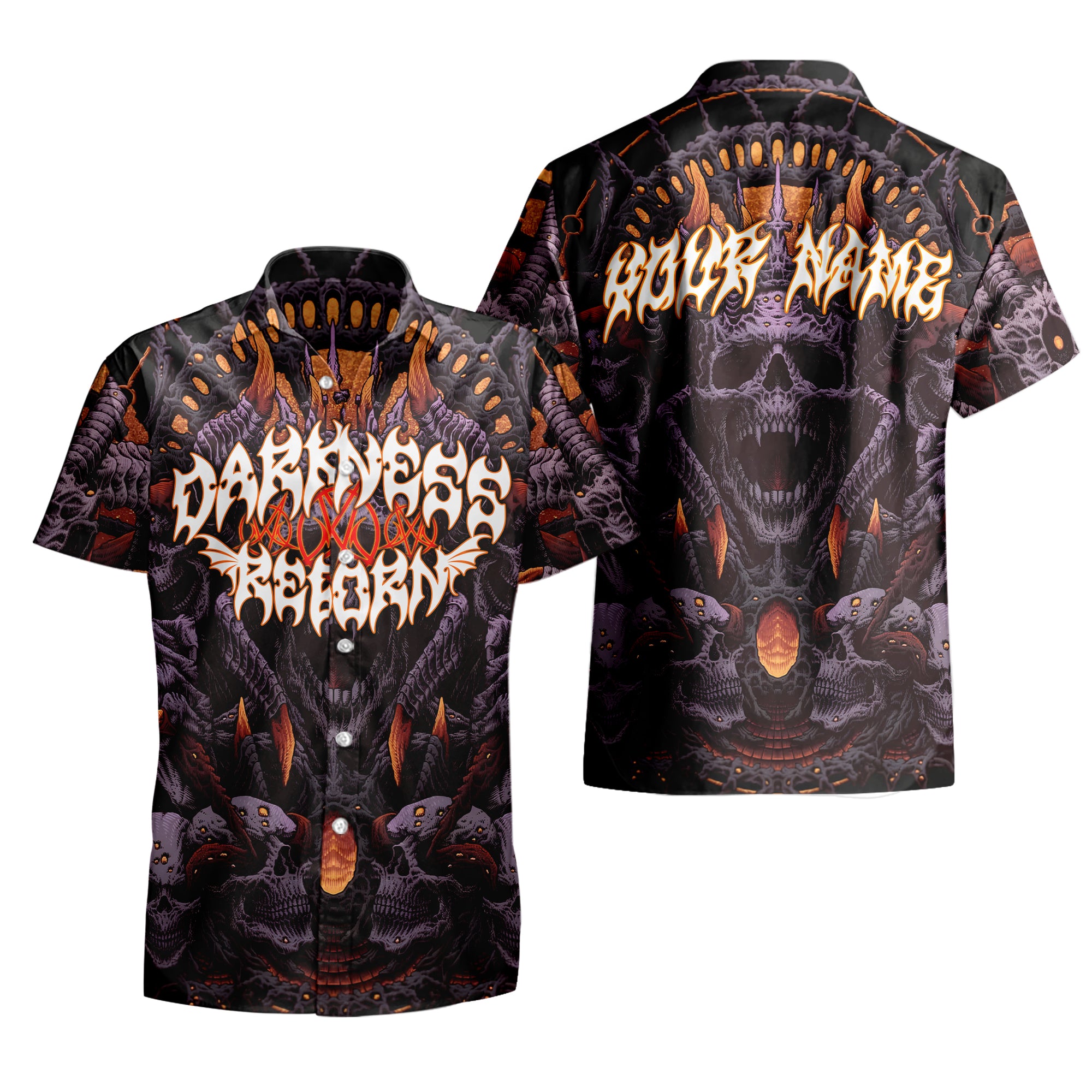 Personalised Darkness Reborn Design Halloween Vibes Hawaiian Shirt - TH02