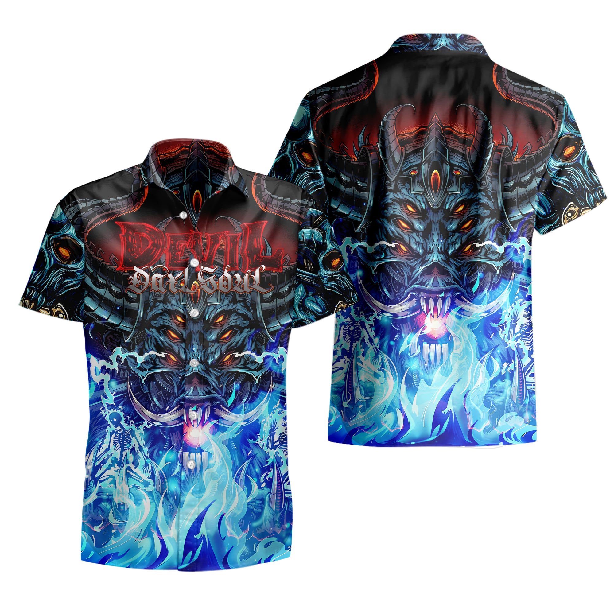 Devil Dark Soul Design Halloween Vibes Hawaiian Shirt - TH02