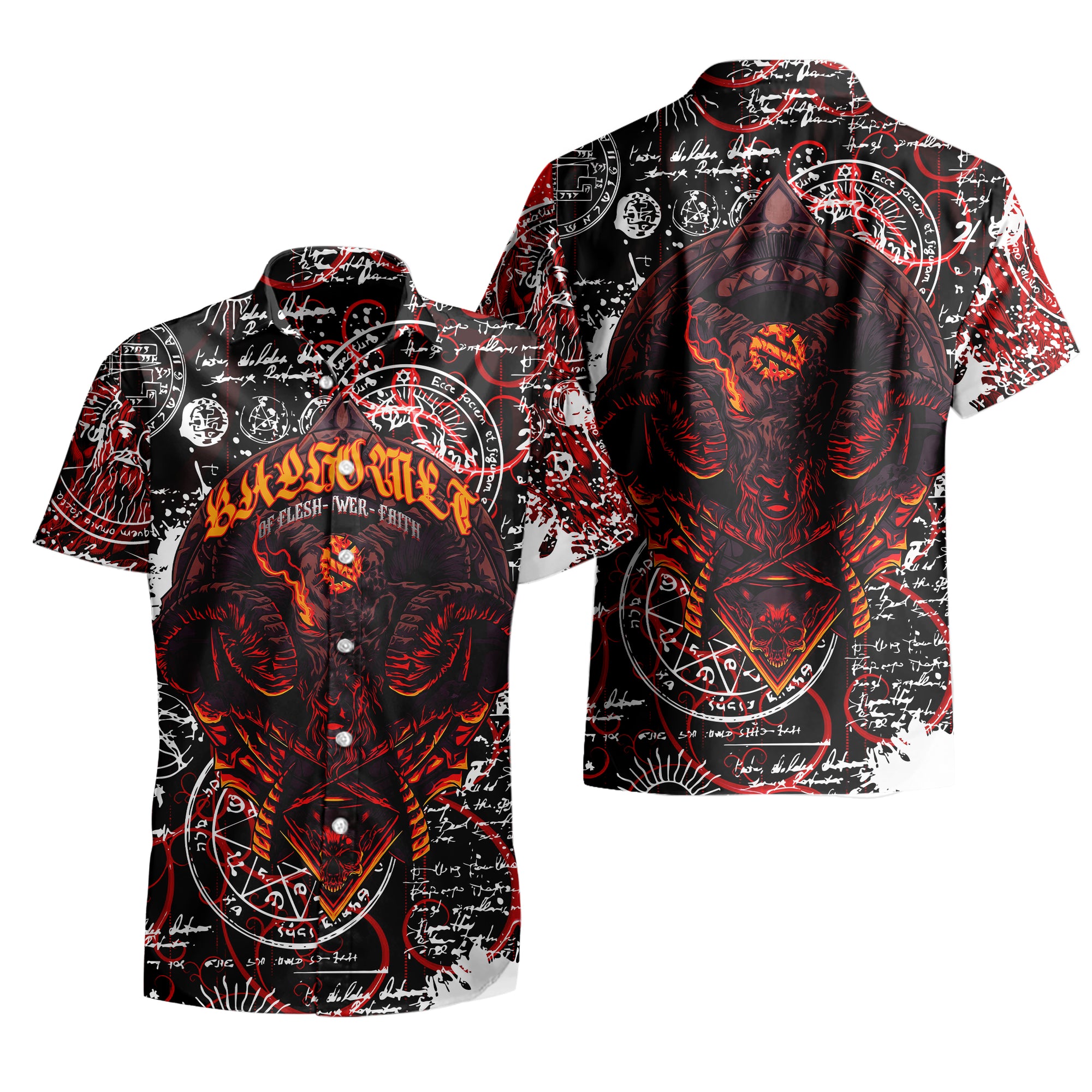 Baphomet Design Halloween Vibes Hawaiian Shirt - TH02