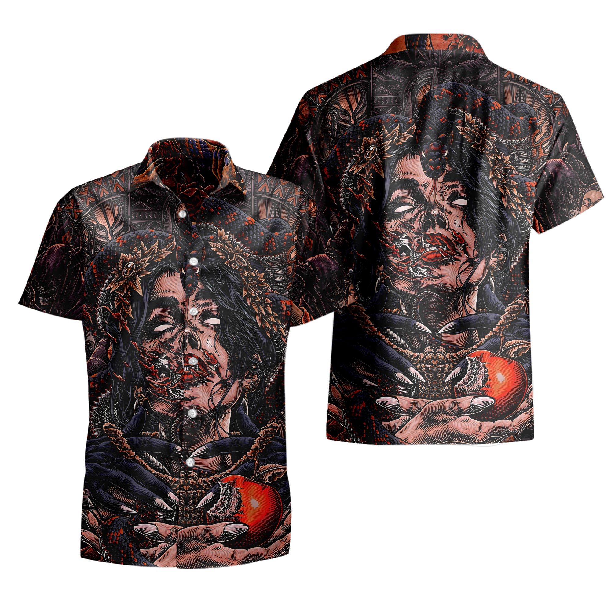 Fallen Angel Design Halloween Vibes Hawaiian Shirt - TH02