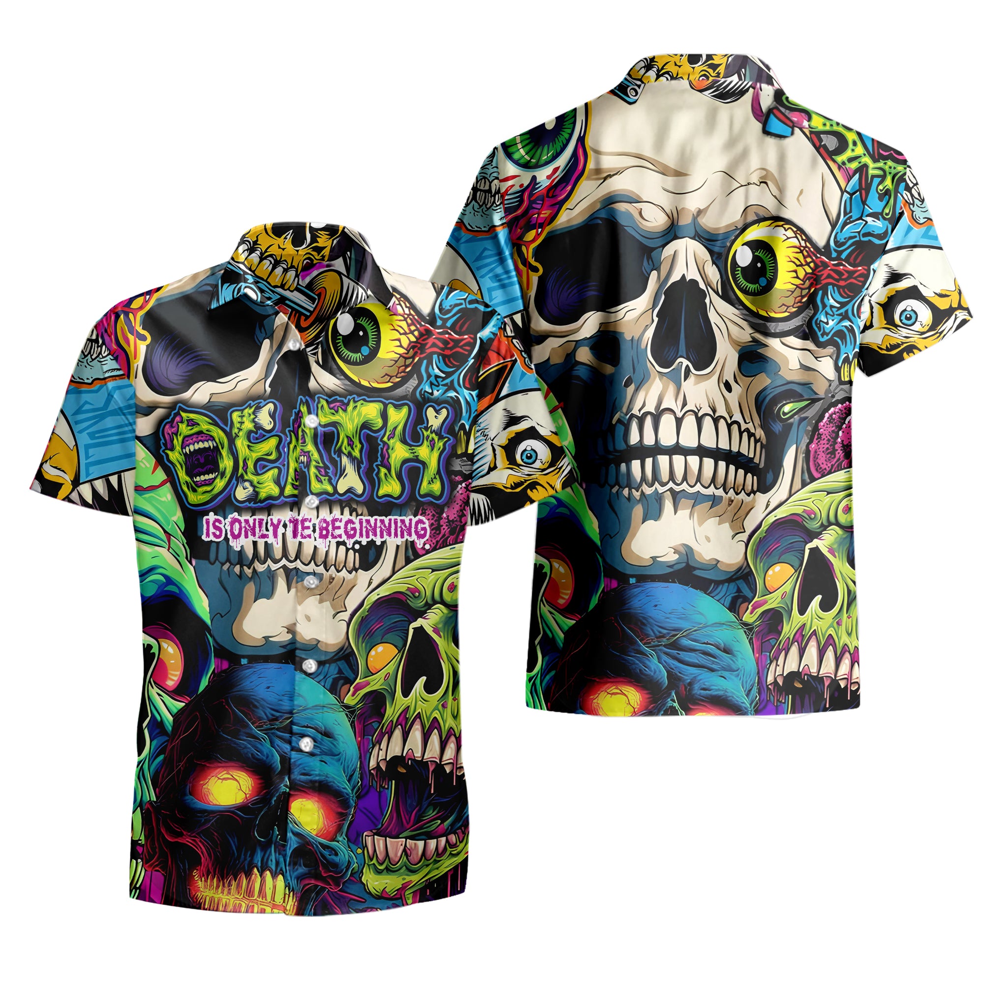 Death Is Only The Beginning Design Halloween Vibes Hawaiian Shirt - TH02