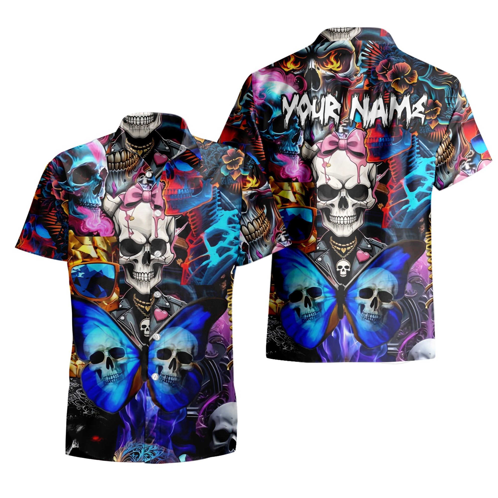 Personalised Lethal Beauty Design Halloween Vibes Hawaiian Shirt - TH02