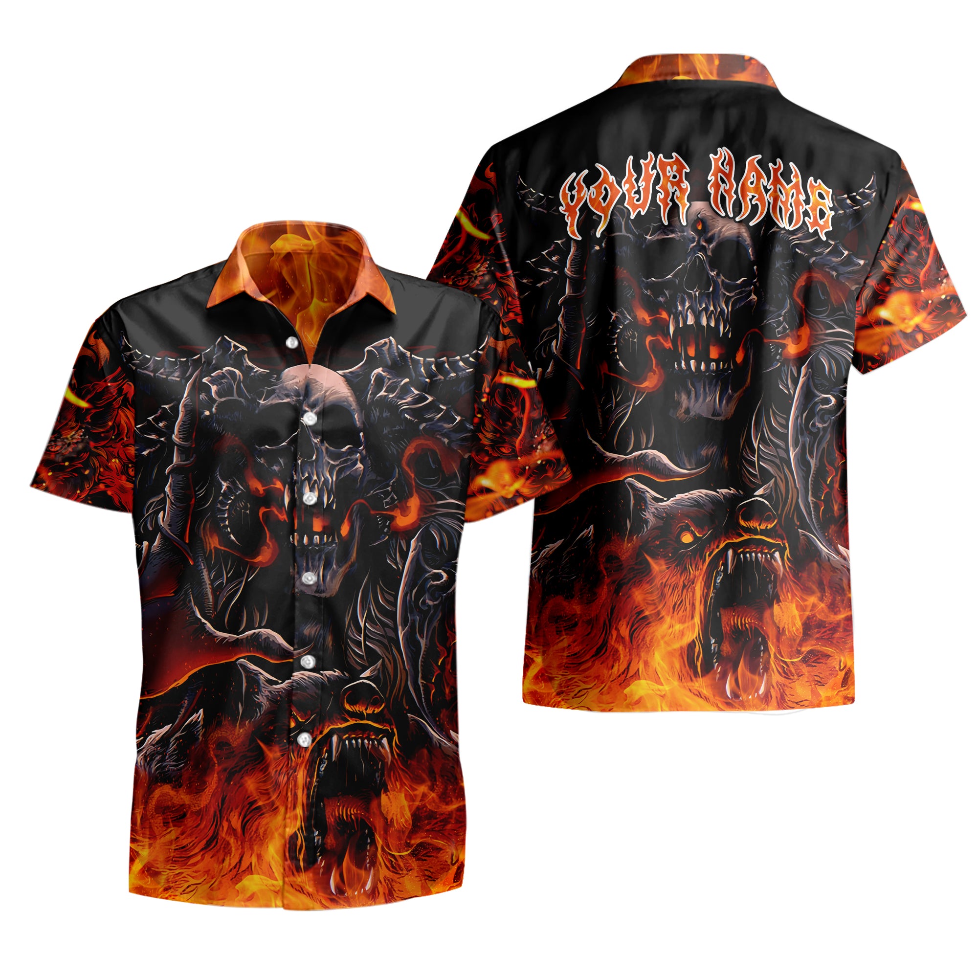 Inferno Reaper Design Halloween Vibes Hawaiian Shirt - TH02
