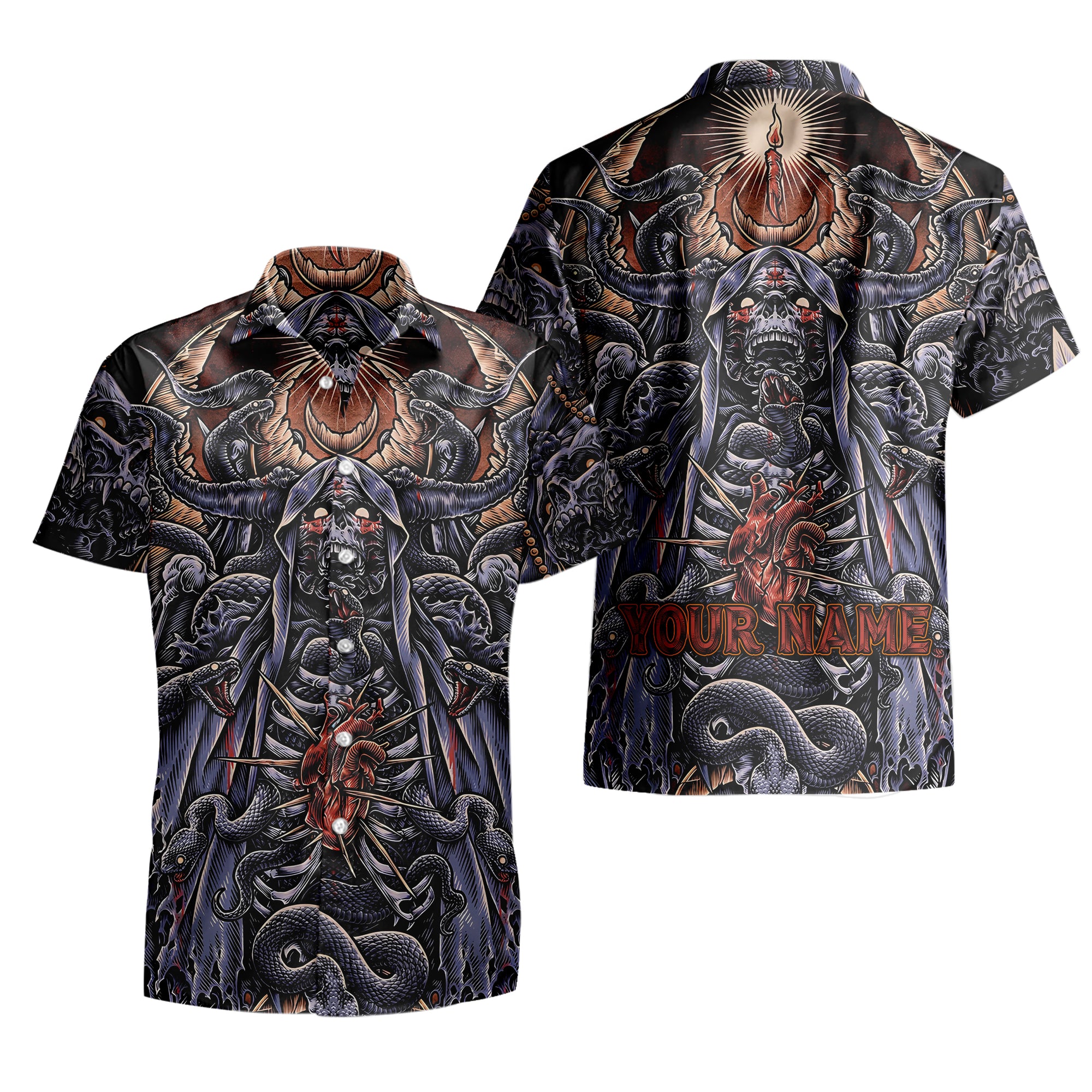 Personalised Serpent's Covenant Design Halloween Vibes Hawaiian Shirt - TH02
