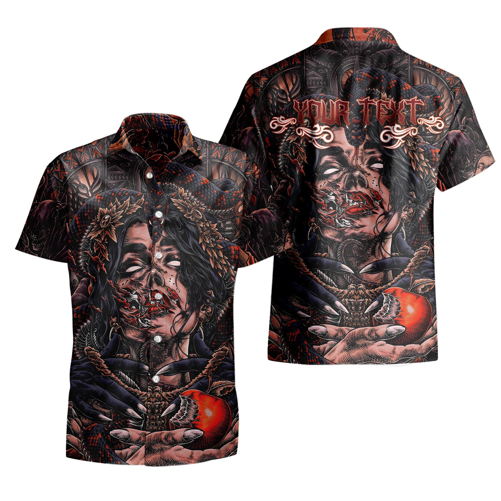 Personalised Fallen Angel Design Halloween Vibes Hawaiian Shirt - TH02