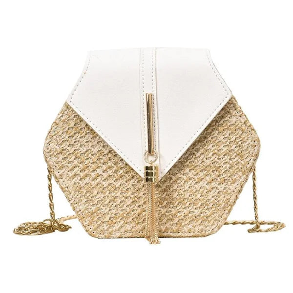 Boho Tassel Straw Crossbody Bag