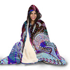 Tropical Waves and Palm Trees Hoodie Blanket  For Men/Women - TH02