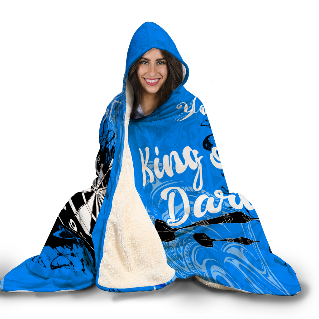 Personalized - Polynesian King Of Darts Hoodie Blanket With Blue Color For Men/Women - TH02