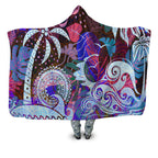 Tropical Waves and Palm Trees Hoodie Blanket  For Men/Women - TH02