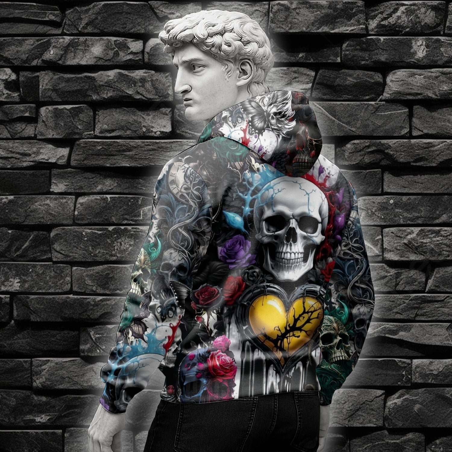 Personalised Painted Pain Design Halloween Vibes Hoodie - TH02